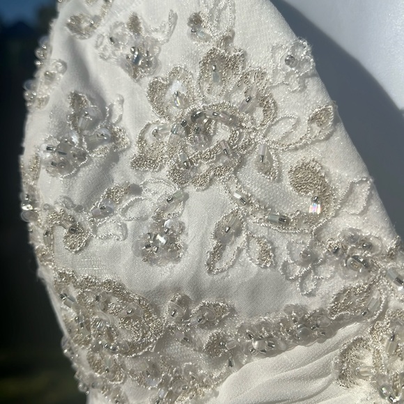 NWT Alfred Angelo Wedding Pantsuit for Bride/lace chiffon/beads - gorgeous Sz 12 - Picture 4 of 13